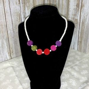 Vintage colorful confetti choker necklace. 16”‎